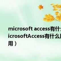 microsoft access有什么用（MicrosoftAccess有什么用和怎么用）