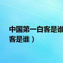 中国第一白客是谁（白客是谁）