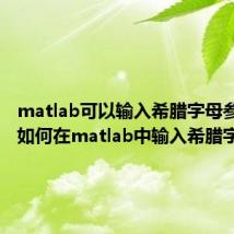 matlab可以输入希腊字母参数么（如何在matlab中输入希腊字母）