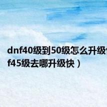 dnf40级到50级怎么升级快（dnf45级去哪升级快）