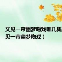 又见一帘幽梦吻戏哪几集有（又见一帘幽梦吻戏）