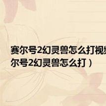 赛尔号2幻灵兽怎么打视频（赛尔号2幻灵兽怎么打）