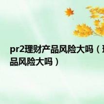 pr2理财产品风险大吗（理财产品风险大吗）