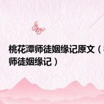 桃花潭师徒姻缘记原文（桃花潭师徒姻缘记）