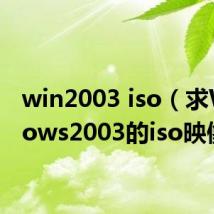 win2003 iso（求Windows2003的iso映像）