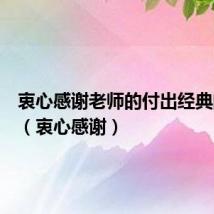 衷心感谢老师的付出经典的句子（衷心感谢）