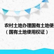 农村土地办理国有土地使用权证（国有土地使用权证）