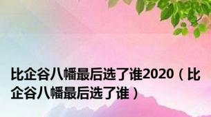 比企谷八幡最后选了谁2020（比企谷八幡最后选了谁）