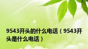 9543开头的什么电话（9543开头是什么电话）