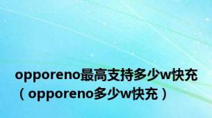 opporeno最高支持多少w快充（opporeno多少w快充）