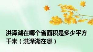 洪泽湖在哪个省面积是多少平方千米（洪泽湖在哪）