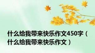 什么给我带来快乐作文450字（什么给我带来快乐作文）