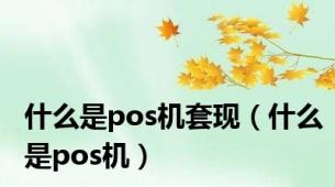 什么是pos机套现（什么是pos机）