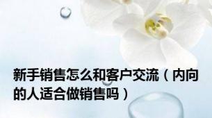 新手销售怎么和客户交流（内向的人适合做销售吗）