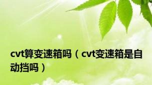 cvt算变速箱吗（cvt变速箱是自动挡吗）