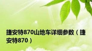 捷安特870山地车详细参数（捷安特870）