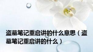 盗墓笔记重启讲的什么意思（盗墓笔记重启讲的什么）