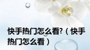 快手热门怎么看?（快手热门怎么看）