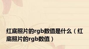 红底照片的rgb数值是什么（红底照片的rgb数值）