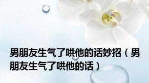 男朋友生气了哄他的话妙招（男朋友生气了哄他的话）