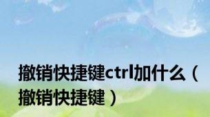 撤销快捷键ctrl加什么（撤销快捷键）