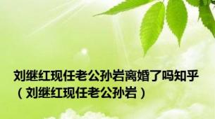 刘继红现任老公孙岩离婚了吗知乎（刘继红现任老公孙岩）