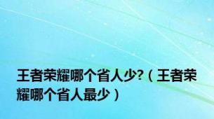 王者荣耀哪个省人少?（王者荣耀哪个省人最少）