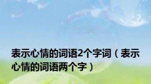 表示心情的词语2个字词（表示心情的词语两个字）