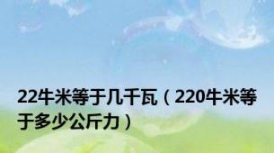 22牛米等于几千瓦（220牛米等于多少公斤力）