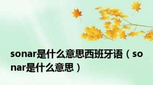 sonar是什么意思西班牙语（sonar是什么意思）