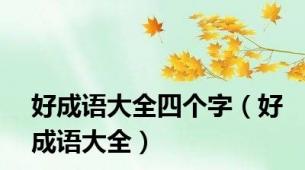 好成语大全四个字（好成语大全）