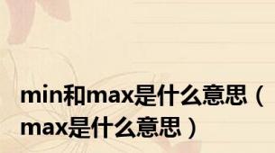 min和max是什么意思（max是什么意思）