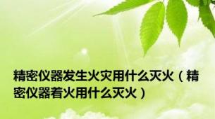 精密仪器发生火灾用什么灭火（精密仪器着火用什么灭火）