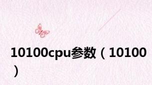 10100cpu参数（10100）