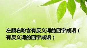 左顾右盼含有反义词的四字成语（有反义词的四字成语）