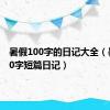 暑假100字的日记大全（暑假100字短篇日记）