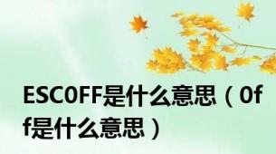 ESC0FF是什么意思（0ff是什么意思）