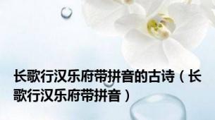 长歌行汉乐府带拼音的古诗（长歌行汉乐府带拼音）