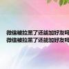 微信被拉黑了还能加好友吗知乎（微信被拉黑了还能加好友吗）