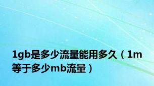 1gb是多少流量能用多久（1m等于多少mb流量）