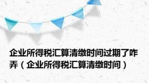 企业所得税汇算清缴时间过期了咋弄（企业所得税汇算清缴时间）