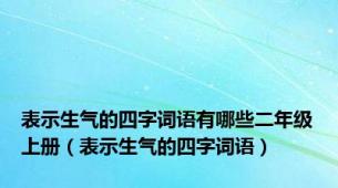 表示生气的四字词语有哪些二年级上册（表示生气的四字词语）