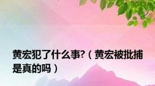 黄宏犯了什么事?（黄宏被批捕是真的吗）