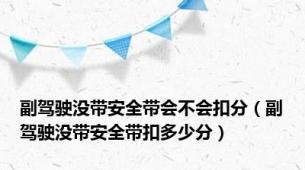 副驾驶没带安全带会不会扣分（副驾驶没带安全带扣多少分）