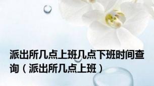 派出所几点上班几点下班时间查询（派出所几点上班）