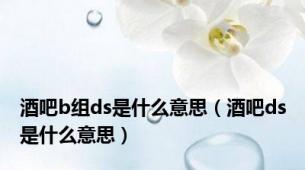 酒吧b组ds是什么意思（酒吧ds是什么意思）