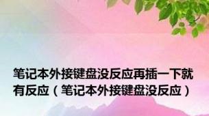 笔记本外接键盘没反应再插一下就有反应（笔记本外接键盘没反应）