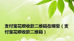 支付宝花呗收款二维码在哪里（支付宝花呗收款二维码）