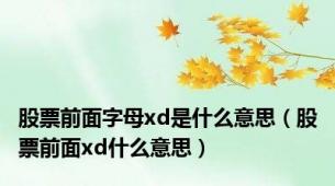 股票前面字母xd是什么意思（股票前面xd什么意思）