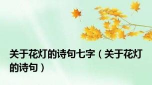 关于花灯的诗句七字（关于花灯的诗句）